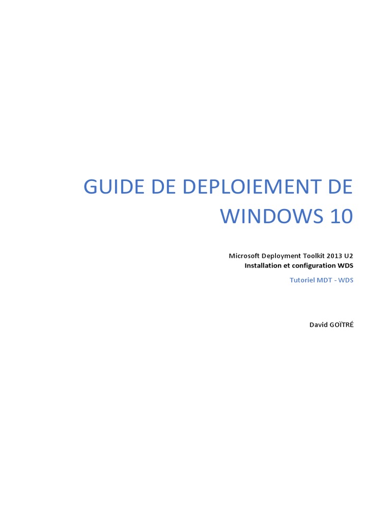 Guide de Deploiement Windows10 | PDF | Serveur (Informatique) | Windows 10