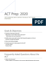 Act Prep Session I Feb 19th 2020