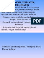 Sintaksis, Semantik, Pragmatik