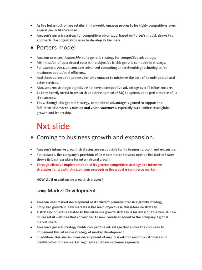 Amazon PPT Notes | PDF | E Commerce | Organizational Culture