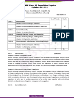 CBSE Class 12 Term Wise Physics Syllabus 2021 22