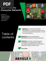 Consumer Behavior - Sport Industry Presentation