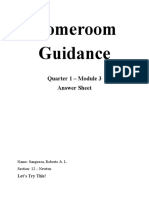Homeroom Guidance: Quarter 1 - Module 3 Answer Sheet