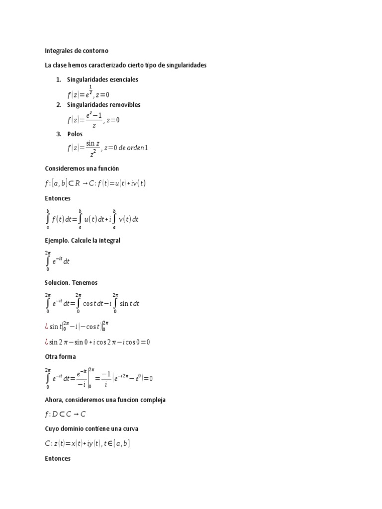 Cálculo de integrales de contorno | PDF | Integral | Matemáticas