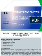 Pertemuan 14 Konsep Pemodelan Transportasi 4 Tahap (Pemilihan Moda)