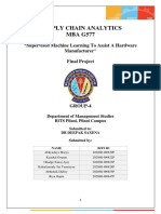 Supply Chain Analytics MBA G577: "Supervised Machine Learning To Assist A Hardware Manufacturer" Final Project