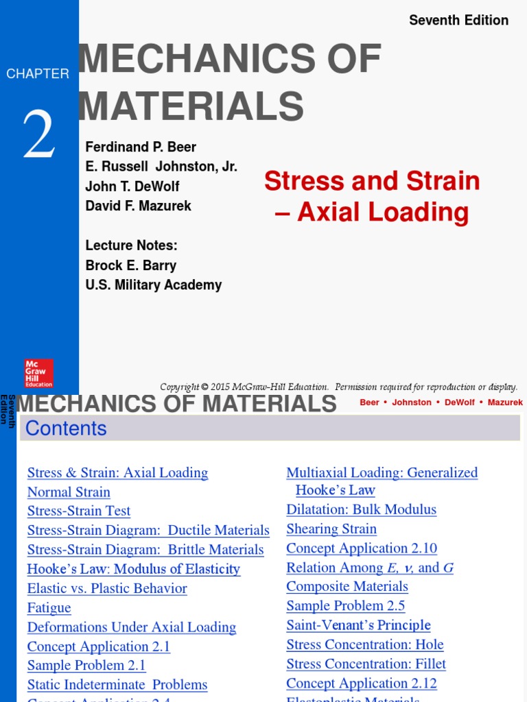 Mechanics of Materials: Stress and Strain - Axial Loading | PDF ...