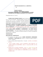 Demanda laboral por despido injustificado y reclamación de prestaciones