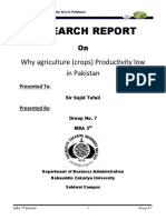 Research Report on Why Agriculture Productivity Low in Pakistan
