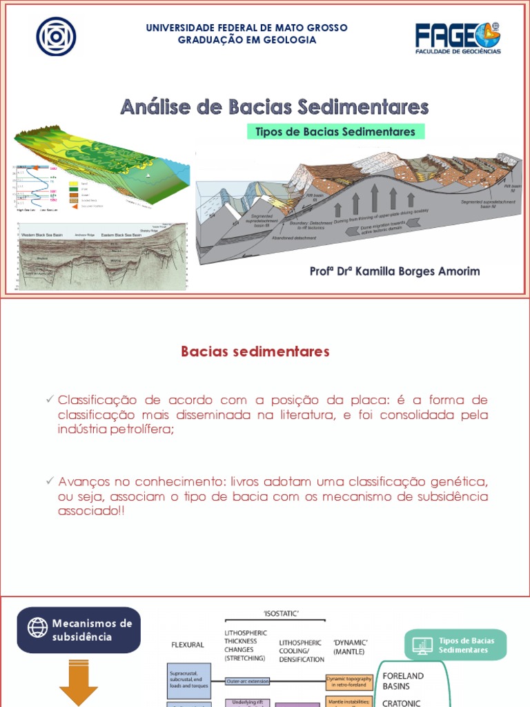 Aula 2 - Tipos de Bacias Sedimentares | PDF | Bacia sedimentar | Vulcão