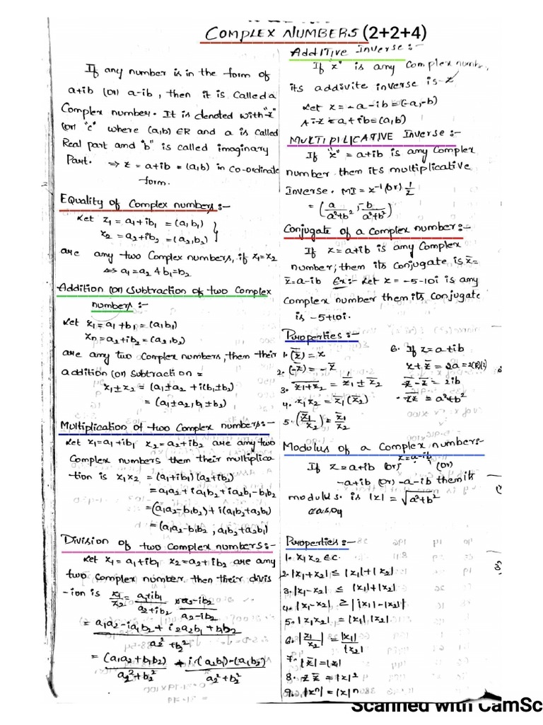 Complex Numbers Maths 2a Ipe Pdf