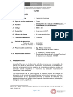 Silabo Atención en Salud Humanizada Julio a Septiembre 2021