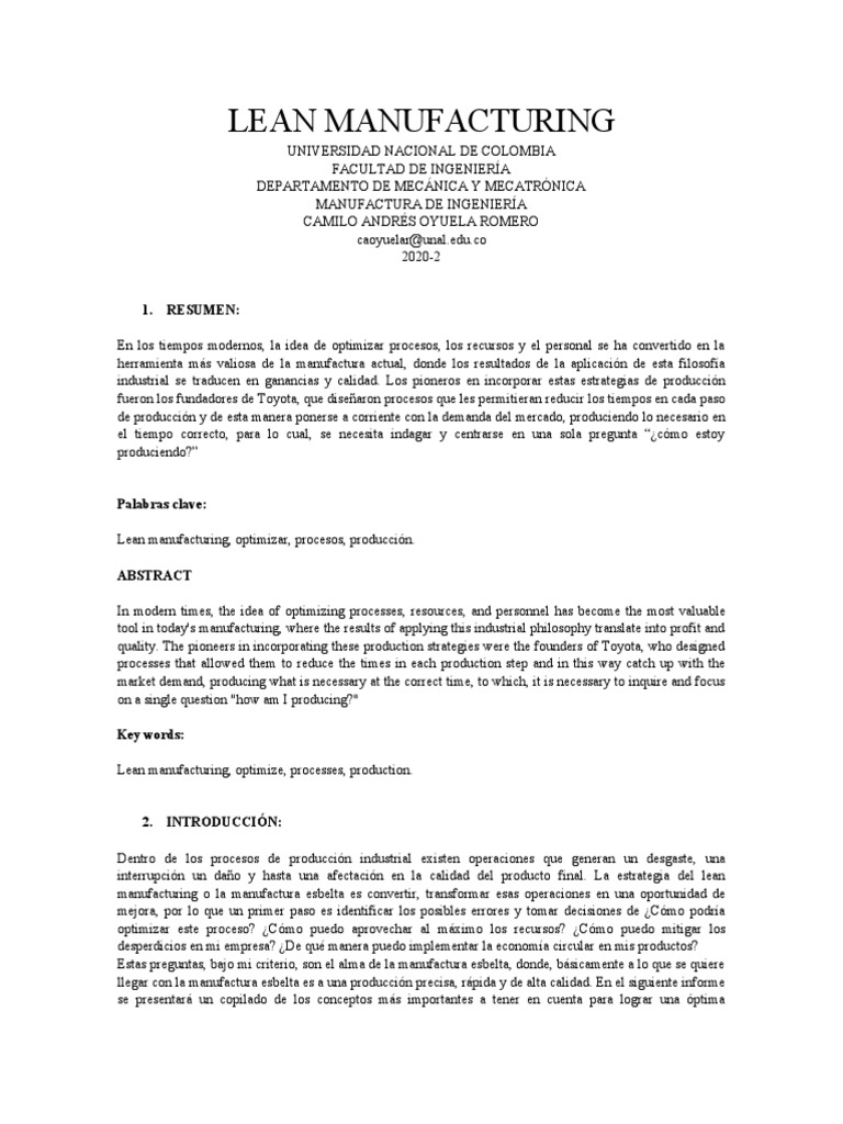 Lean Manufacturing | PDF | Lean Manufacturing | Producción y fabricación