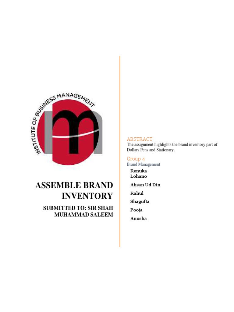 Dollar Stationery Brand Inventory Analysis | PDF | Retail | Advertising