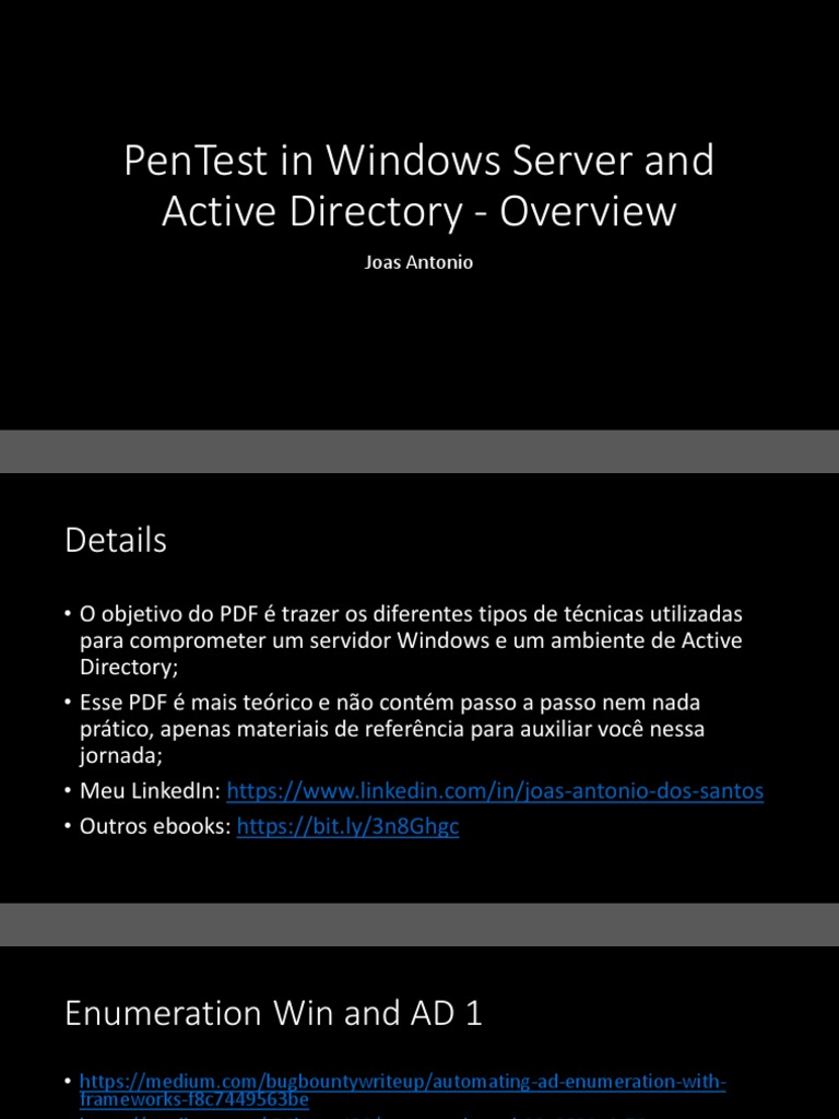 Windows Server and Active Directory - PenTest | PDF | Computing | Software