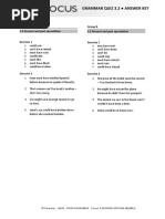 Focus3 2E Grammar Quiz Unit3 2 GroupA B ANSWERS