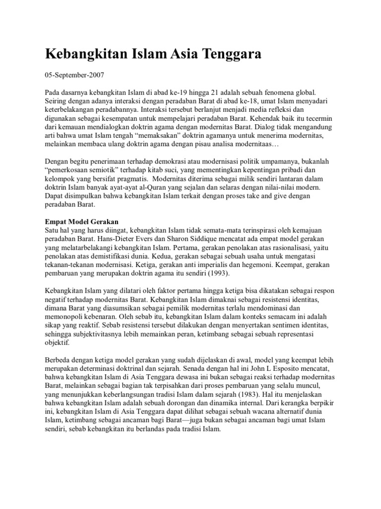 Kebangkitan Islam Asia Tenggara Pdf