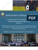 Indian Institute of Management Rohtak: 2-Year Executive Post Graduate Diploma in Sports Management (Batch 04) 2021-23