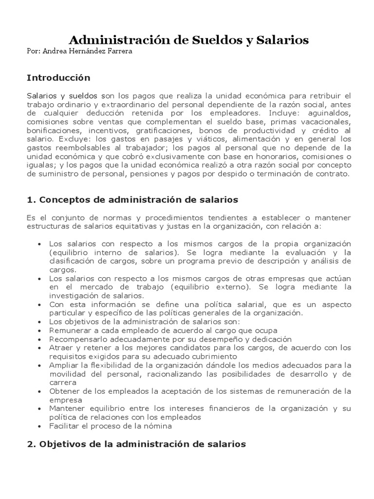 Administración de Sueldos y Salarios | PDF | Salario | Derecho laboral