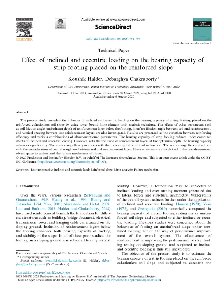 Bearing Capacity of Reinforced Slopes | PDF | Solid Mechanics ...
