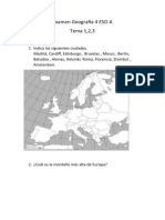 Examen Geografía 4 ESO A