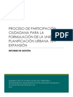 Informe de Gestión Proceso de Participación UPU 15 - Expansión