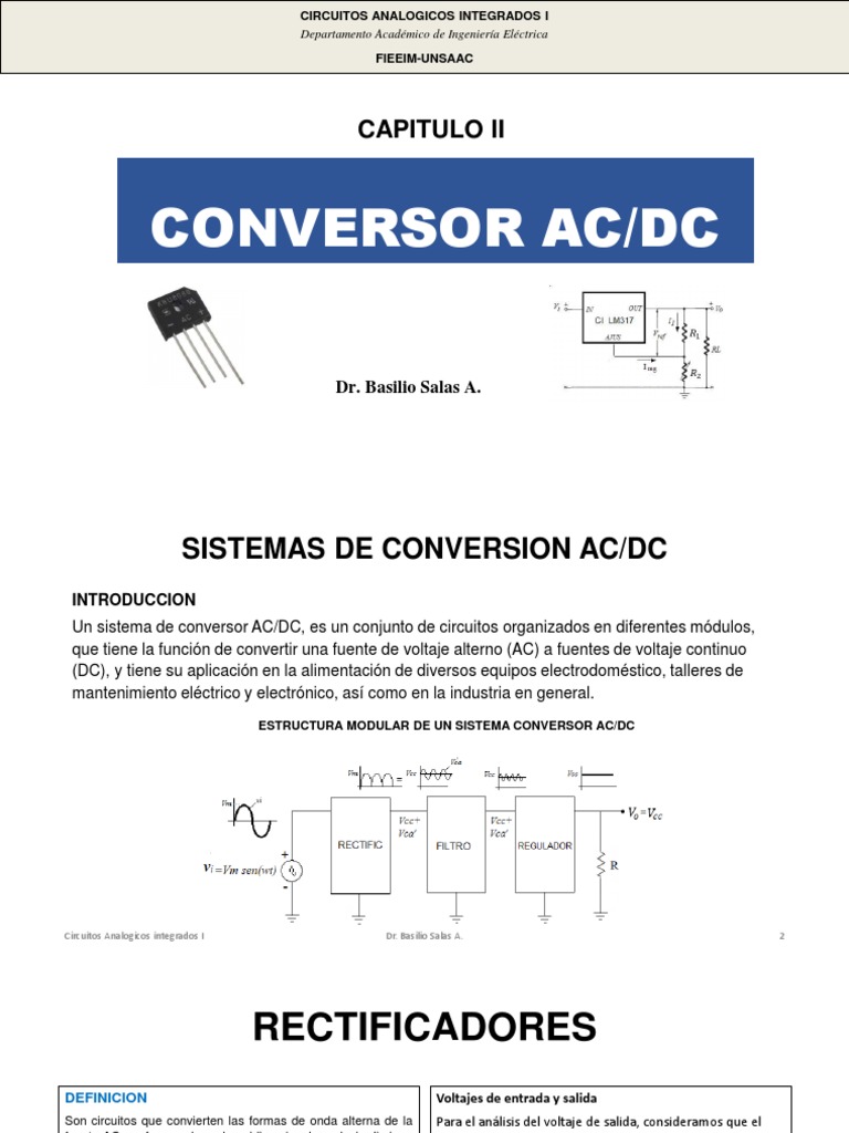 Tema 2 Conversor AC - DC - V | PDF | Rectificador | Diodo