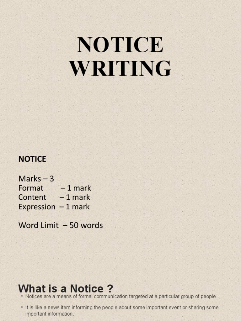 Notice Writing | PDF