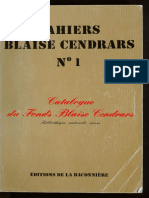 Inventaire Blasie Cendrars