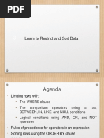 Unit 3 - Learn To Restrict and Sort Data