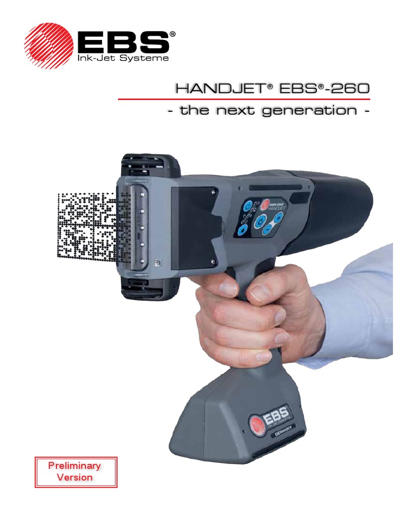 Ebs 260 Handjet Hand Held Portable Inkjet Stencil Marking Leading Marks Pdf Printer Computing Barcode