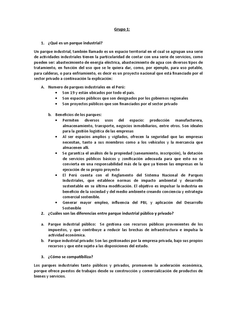 Definición y Tipos de Parques Industriales | PDF | Economias