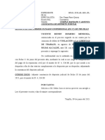 Cumple Mandato y Adjunta Constancia de Deposito Judicial - Vicente Mendoza Romero