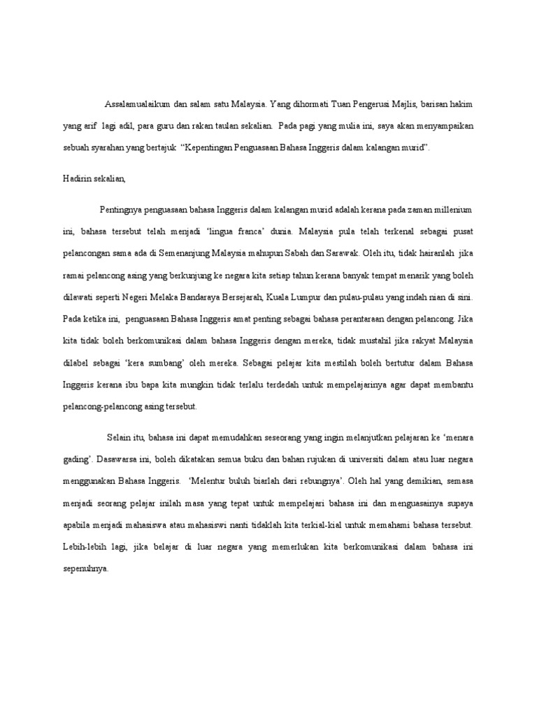 Karangan Syarahan Pentingnya Bi Pdf