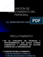 Función de Reclutamiento Del Personal