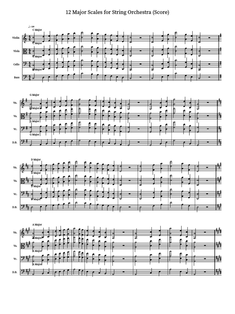 12 Major Scales For String Orchestra (Score) PDF String Instruments