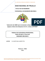 Aplicación Del AMEF para Incrementar La Disponibilidad de Los Equipos Críticos de La Empresa S. M. R. L Minera JUPITHER