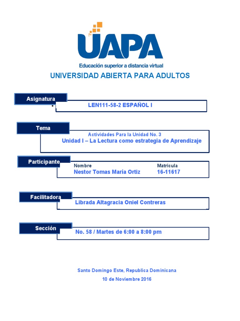 Actividades Unidad III: Lectura y Comprensión | PDF | Palabra | Aprendizaje