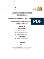 REPORTE N°5 - Fundicion de Mineral Aurifero