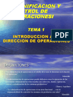 Planificacion y Control I - Tema 1 Introduccion A La D.O 2019