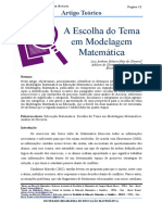 A escolha do tema em modelagem matemática