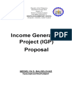 Income Generating Project (IGP) Proposal: Medielyn D. Baldelovar