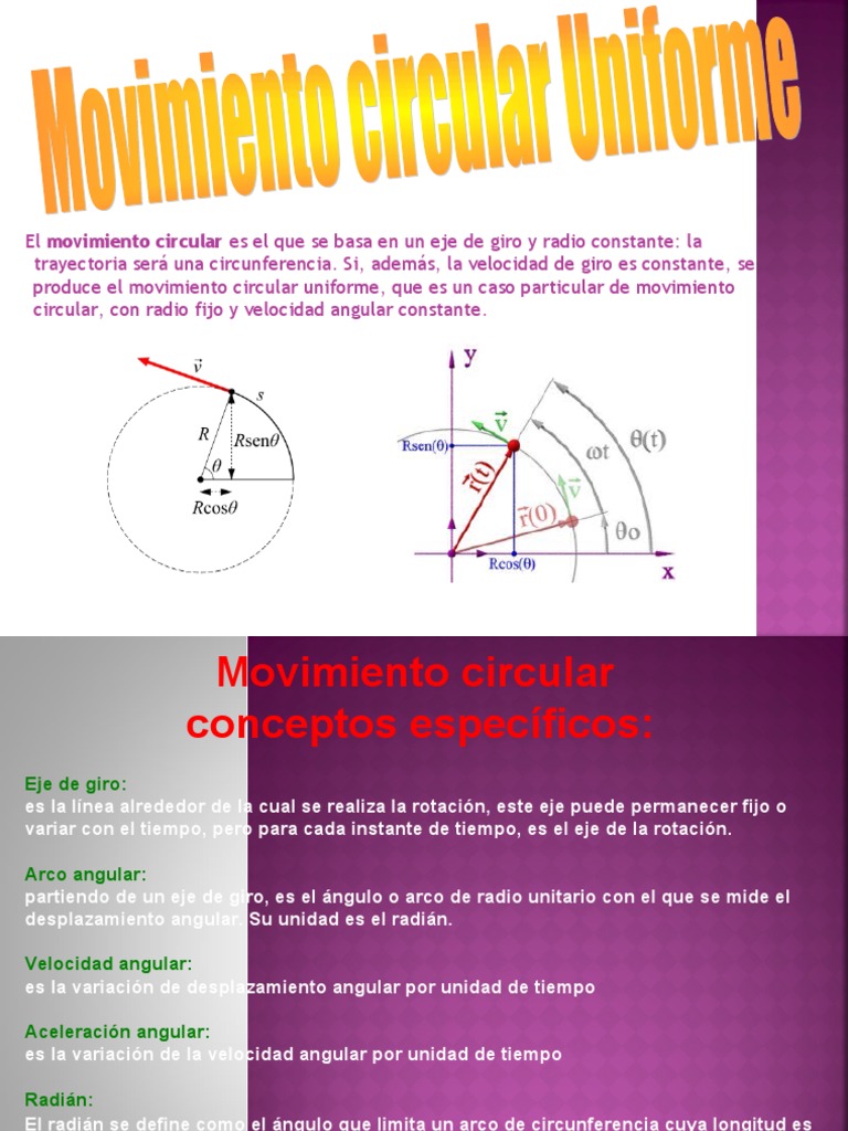 Movimiento Circular Uniforme | PDF | Rotación | Espacio