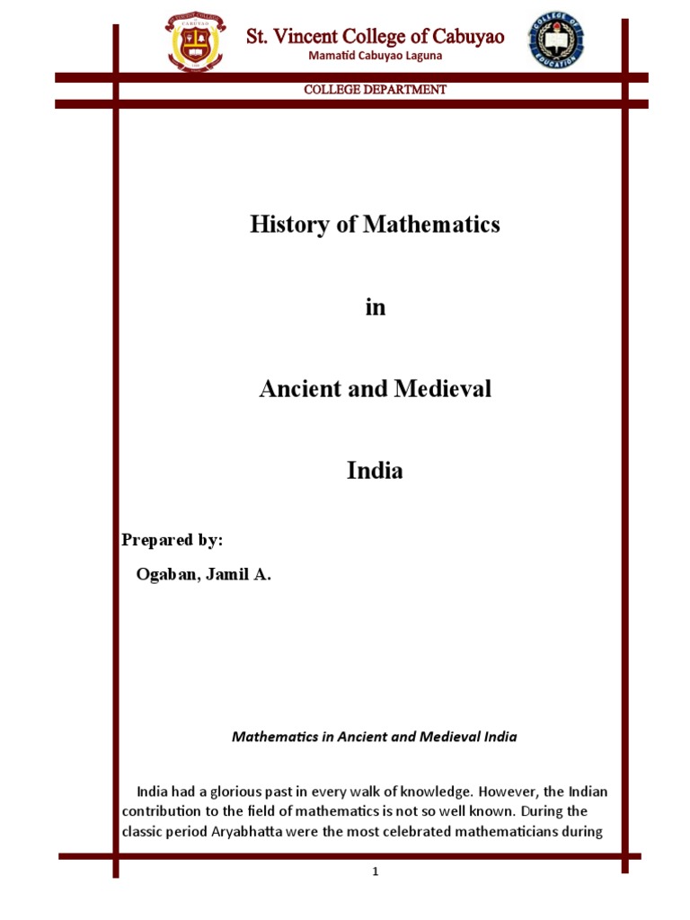 Indian Math: Ancient to Medieval | PDF | Numbers | Trigonometric Functions