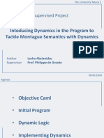 Intoducing Dynamics in The Program To Tackle Montague Semantics With Dynamics