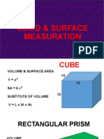 Solid and Surface Measuration