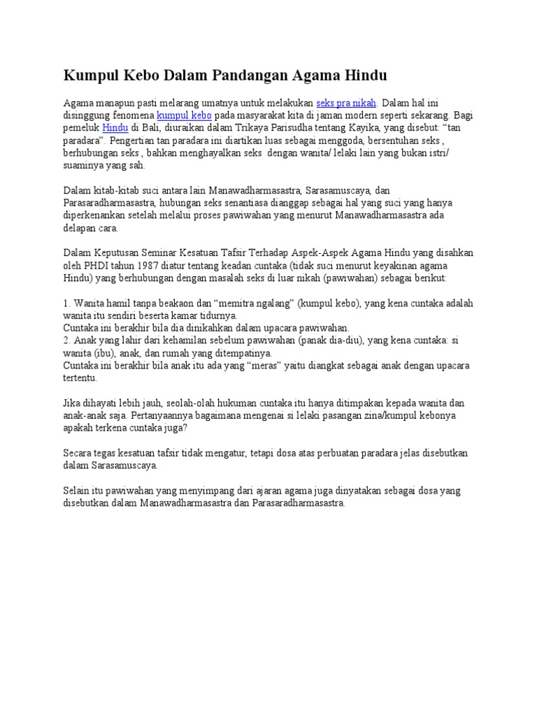 Kumpul Kebo Dalam Pandangan Agama Hindu Pdf