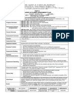 Part E Course Outcomes Assessment Plan: Philippine College of Science and Technology