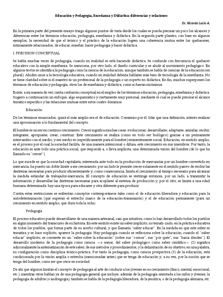 Educación y Pedagogía | PDF | Pedagogía | Aprendizaje