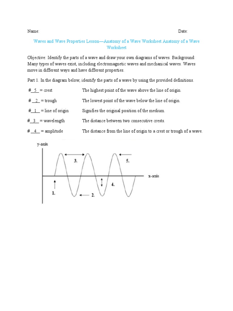 Physical Science Waves Worksheet PDF